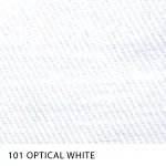 Sarja Winter Peletizada com elastano da MN Tecidos, cor lisa OPTICAL WHITE, ideal para uniformes profissionais resistentes.