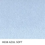 Tecido Sarja Spring Peletizada Span da MN Tecidos, cor lisa AZUL-SOFT, com elastano e acabamento peletizado.
