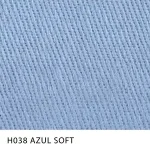 Tecido Sarja Summer Peletizada Span da MN Tecidos, cor lisa AZUL-SOFT, com elastano e acabamento peletizado.