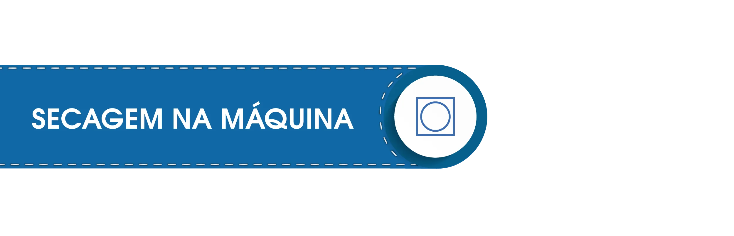 Ícone de secagem na máquina em etiquetas de conservação têxtil Símbolo de secagem na máquina indicado por um quadrado com círculo, usado em etiquetas de roupas