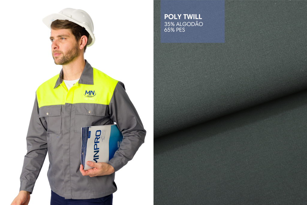 Tecido Poly Twill da MN Tecidos aplicado em uniforme com alta visibilidade