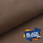 Tecido Sarja Soul Peletizada da MN Tecidos na cor lisa Marrom Canela, com acabamento peletizado e toque encorpado.