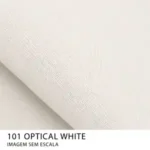 Tecido Braspérola puro linho 200 g/m² na cor Optical White com textura natural.